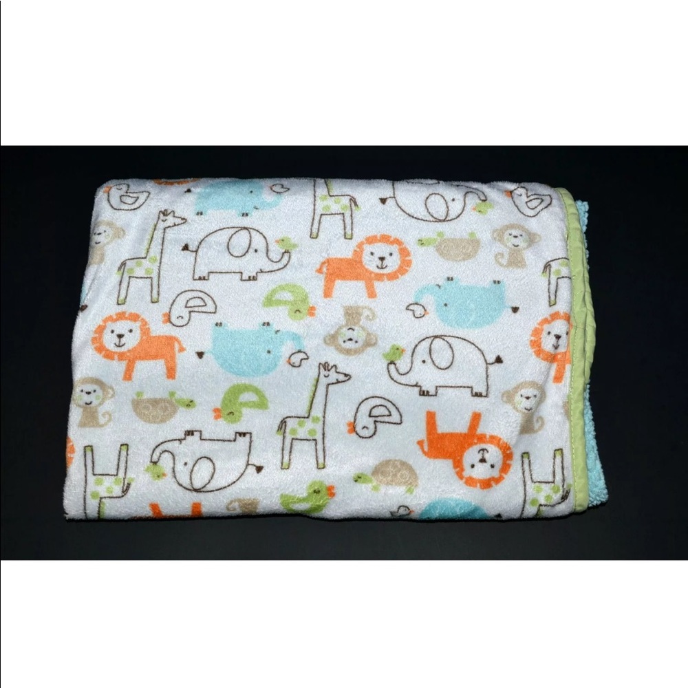 Carters Sherpa Blanket Elephant Giraffe Monkey